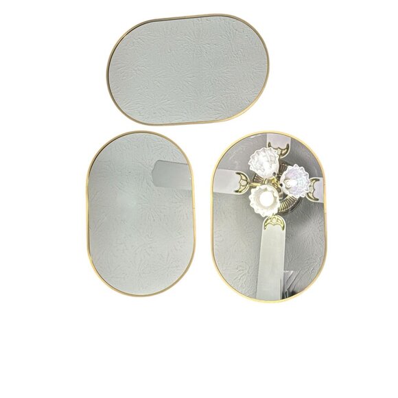 8" x 12" Gold Modern Wall Mirror Set of 3 By Infiniti Group International Inc - Picture 3 of 7